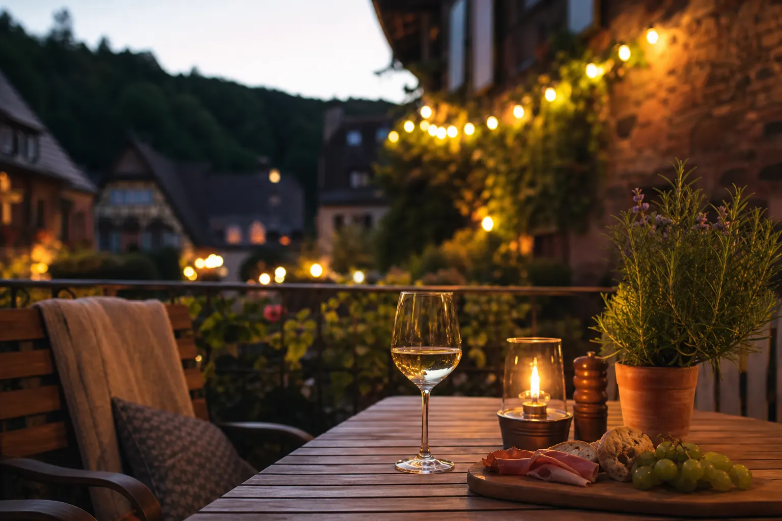 Abendstimmung auf der Terrasse